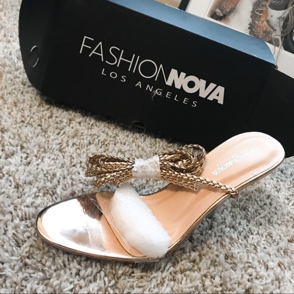 Fashion Nova Rose Gold Heels - Picture 1 of 4
